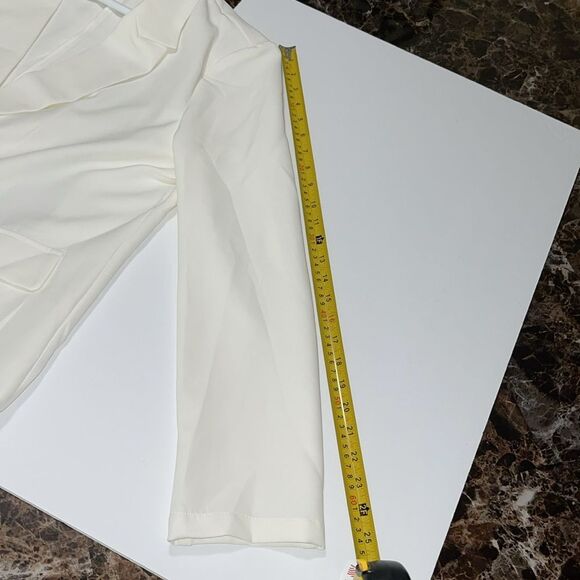 SHEIN Privé Peak Collar Flap Detail Solid Blazer New - Picture 12 of 13